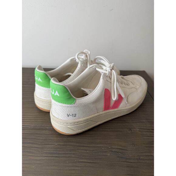 VEJA V-12 B-Mesh Sneaker Shoe Sz 41 Men’s 8 Women’s 10 White Green Pink main image 6